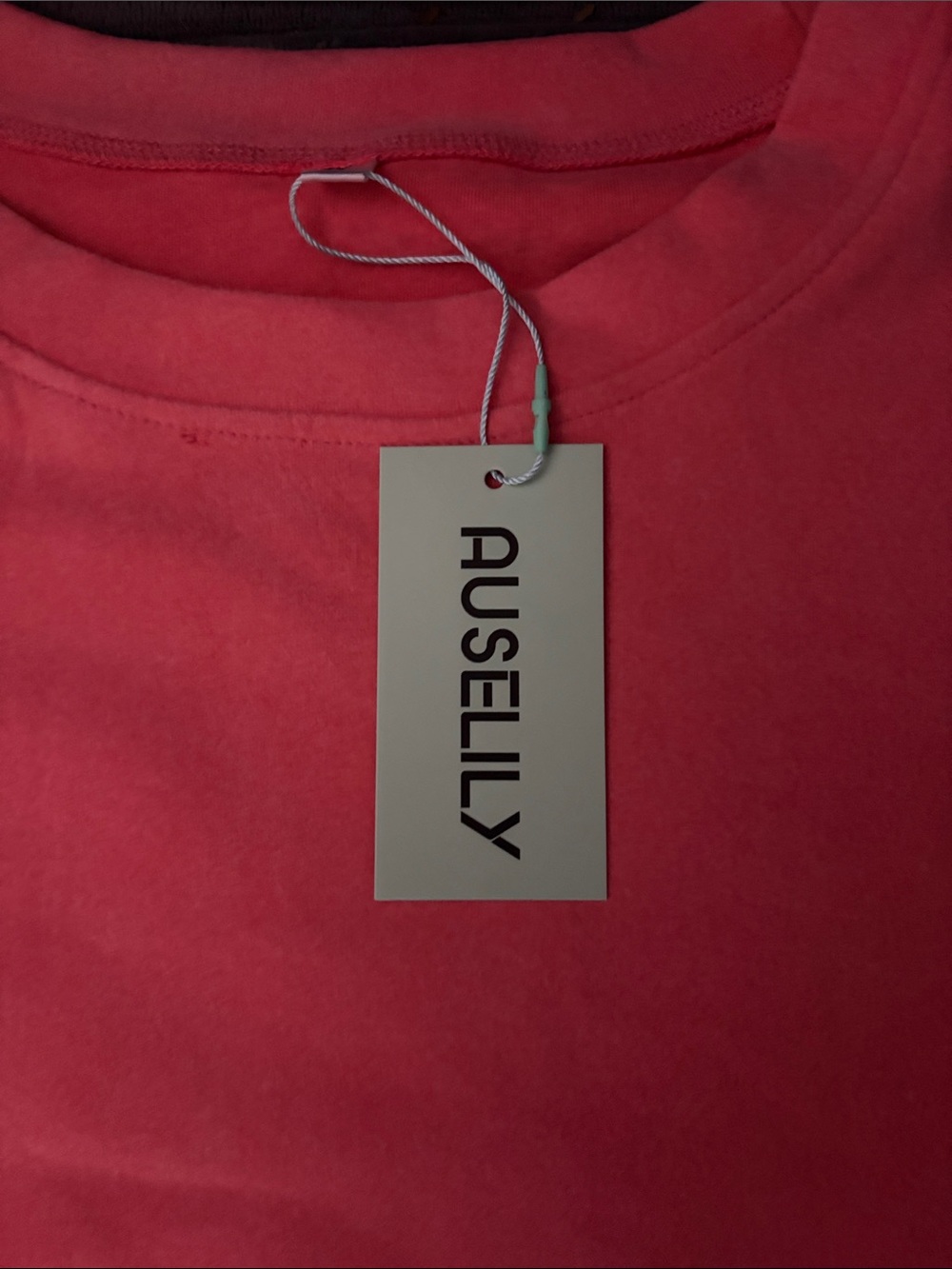 Auselily Coral Crewneck Sweatshirt with Kangaroo Pocket - Picture 2 of 3